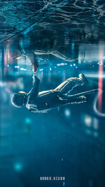 Drowning, Rook, anime, astronaut, blue, cyberpunk, lonely, moody, sad,  space, HD phone wallpaper | Peakpx
