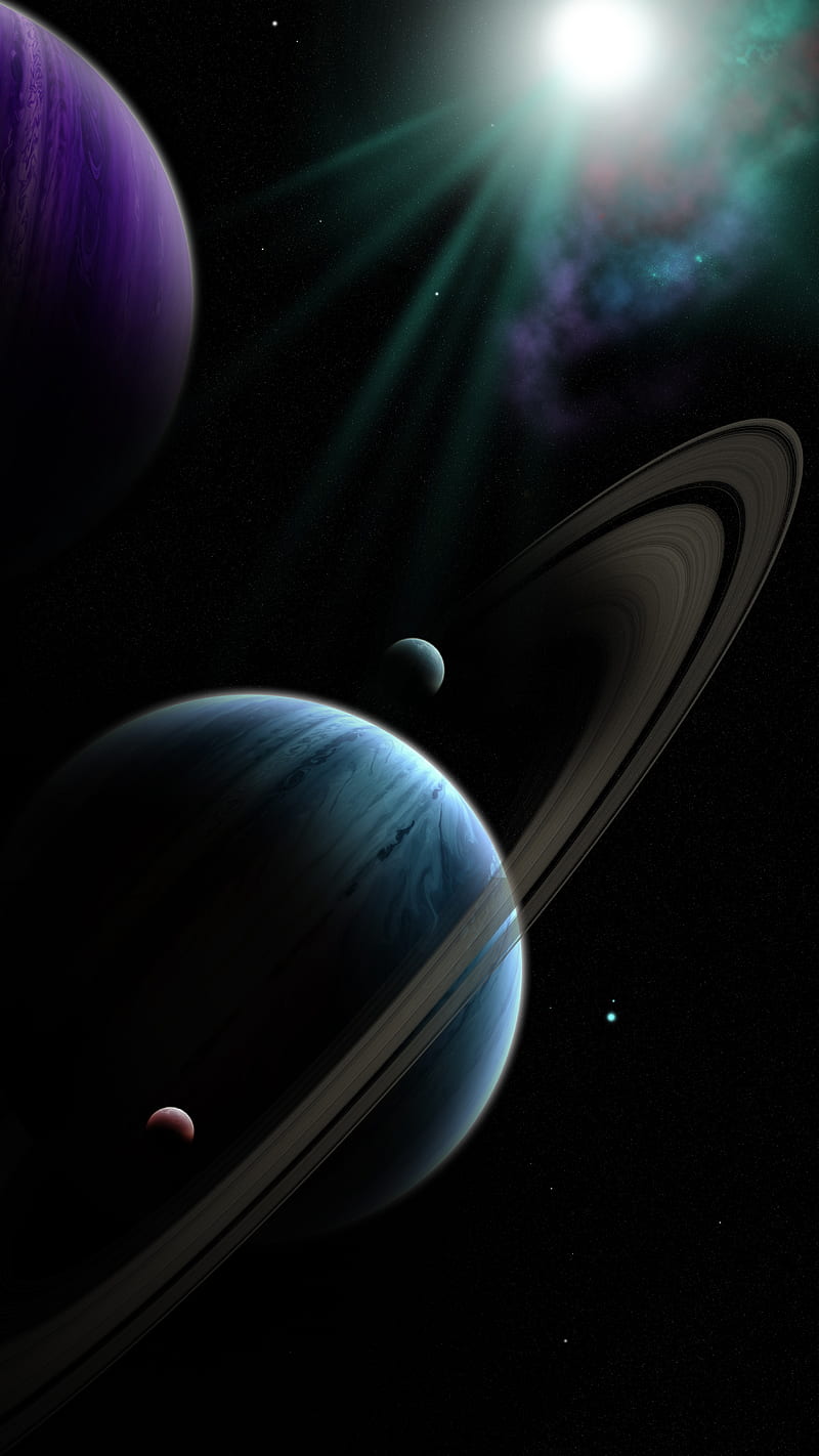 space, planets, shine, galaxy, dark, universe, HD phone wallpaper