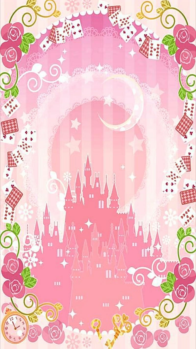 Fairy Tale Pink, fairy tale, corazones, roses, HD phone wallpaper