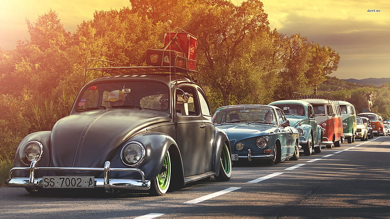vintage volkswagen, beetle, volkswagen, sedan, kombi, HD wallpaper