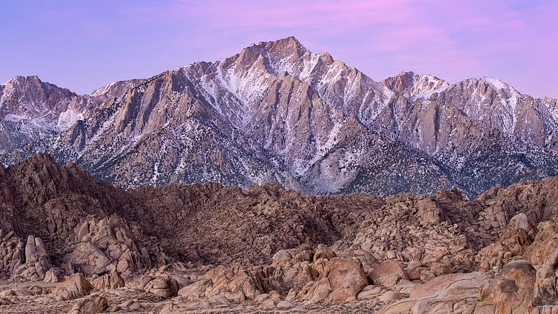 Lone Pine Peak, California, usa, sky, stones, rocks, HD wallpaper