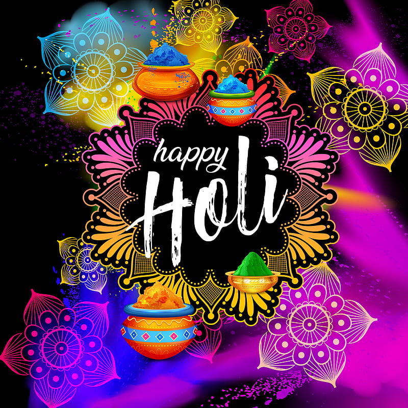 Happy Holi colors, Hindu festival, India, festival, festival of love, festival of spring, happy holi, holiday, love, HD phone wallpaper