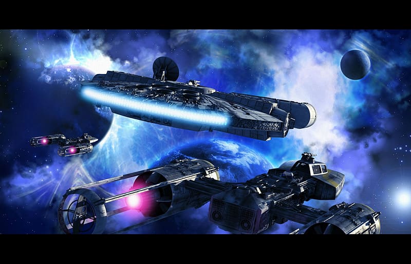 Star Wars, Space, Planet, Sci Fi, Spaceship, Millennium Falcon, HD wallpaper