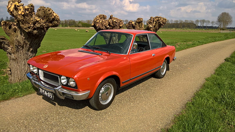 1974 Fiat 124 Coupe 1600, Old-Timer, Coupe, Fiat, Red, Car, 1600, 124, HD wallpaper