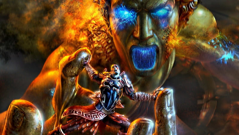 God of War II Kratos vs. Colossus, game, guerra, god, of, HD wallpaper