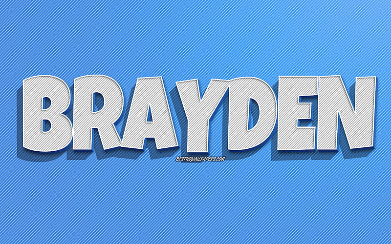 Brayden, blue lines background, with names, Brayden name, male names, Brayden greeting card, line art, with Brayden name, HD wallpaper