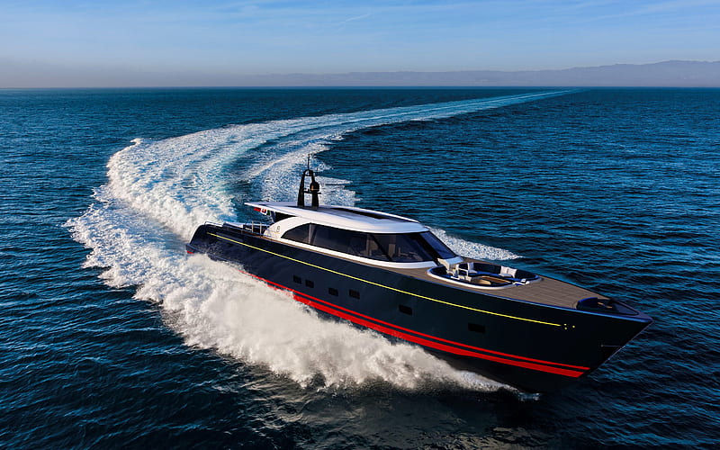 Perini Navi 25m Eco Tender superyacht, luxury yacht, sea, Perini Navi, HD wallpaper