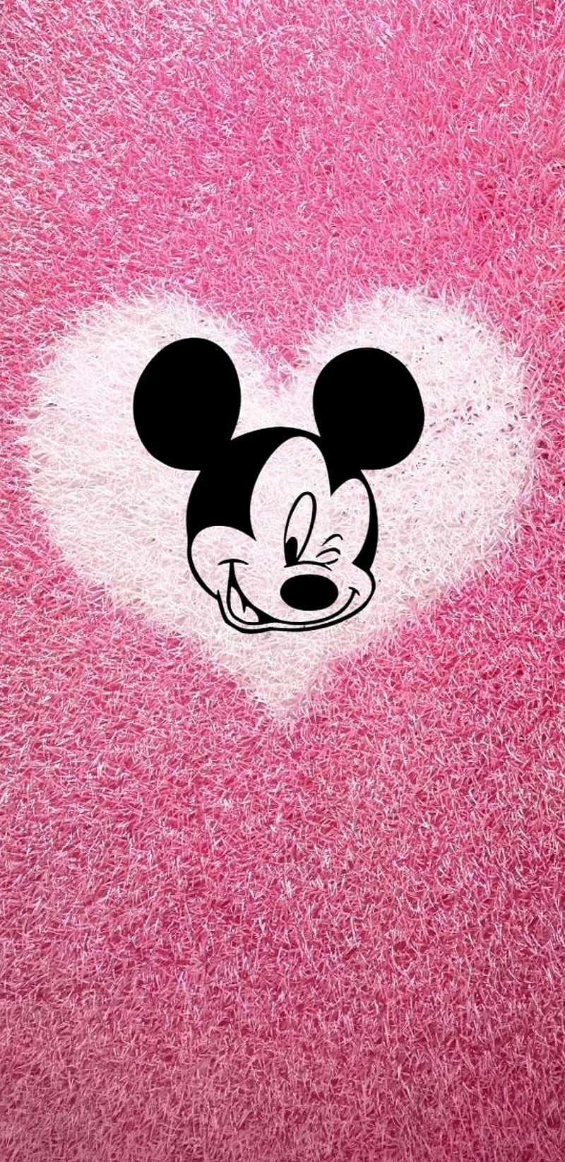 Mickey Mous, animation, carton, disney, heart, pink, HD phone wallpaper
