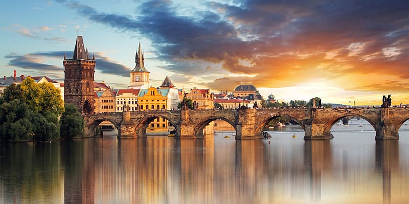 Bridges, Bridge, Prague, River, Czech Republic, Charles Bridge, HD wallpaper