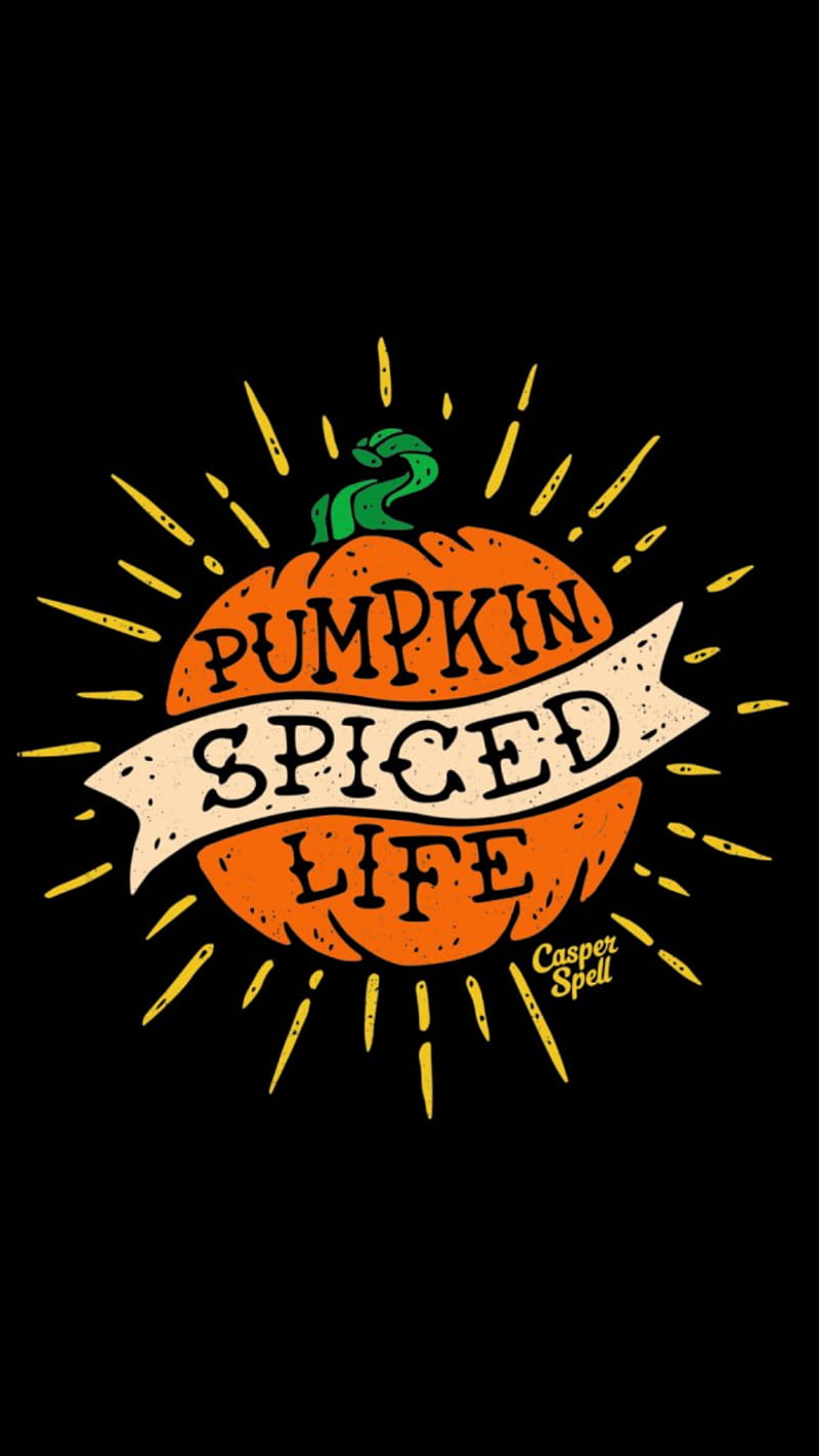 Punpkin spice , 3d, cartoon, halloween, latte, neon, pumpkin, samsung10, simple, tattoo, HD phone wallpaper