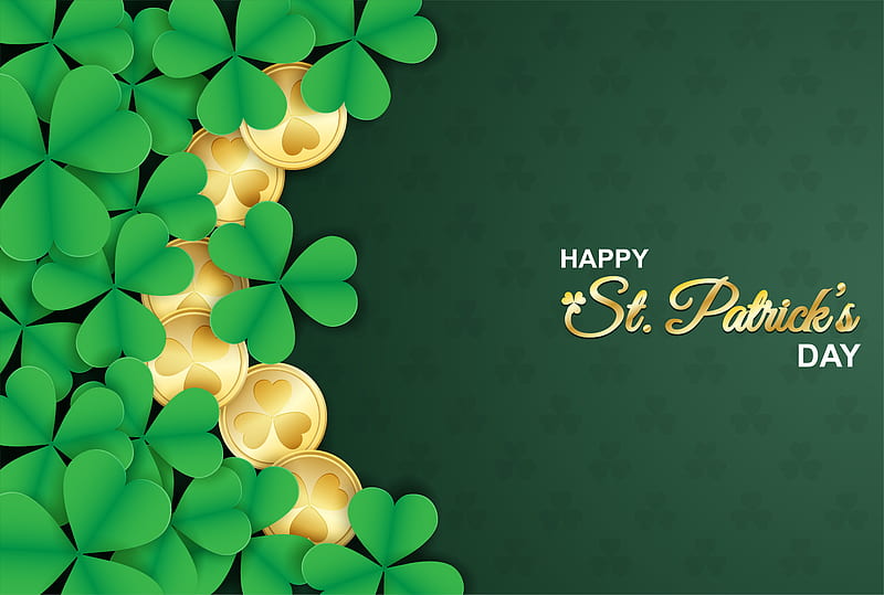 Holiday, St. Patrick's Day, Clover, Coin, HD wallpaper