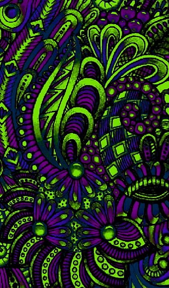 lime green and purple backgrounds
