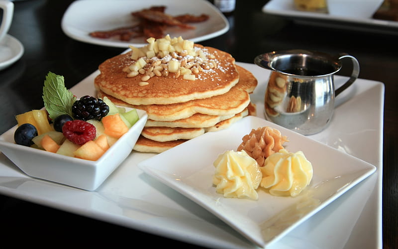 pancakes food breakfast-Food, HD wallpaper