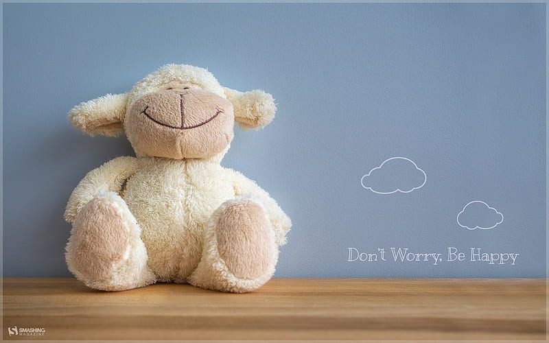 BE HAPPY, teddy-bear, happy, inspiration, HD wallpaper