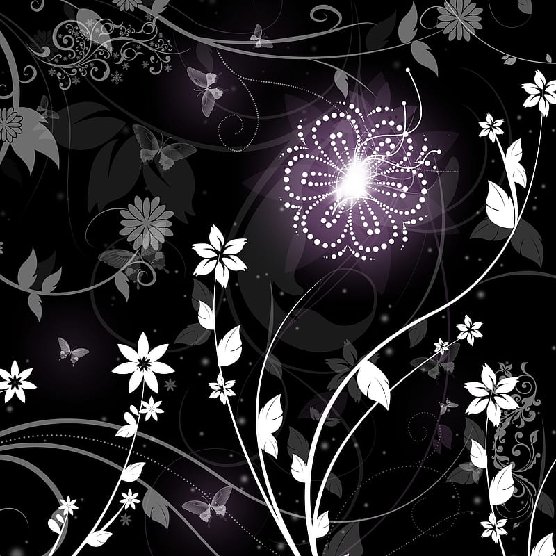 patterns, flowers, vector, shine, HD phone wallpaper