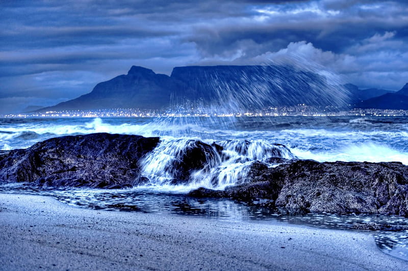 MOUNTAIN WAVES, South, Cape, Town, Africa, Mountain, Waves, HD wallpaper