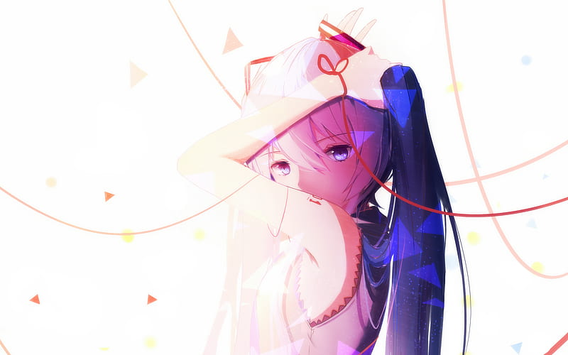 Hatsune Miku, abstract art, manga, Vocaloid, Miku Hatsune, HD wallpaper
