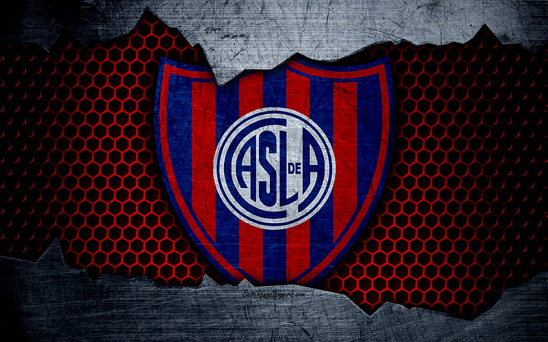 San Lorenzo de Almagro, Argentine football club material design, red blue  abstraction, HD wallpaper