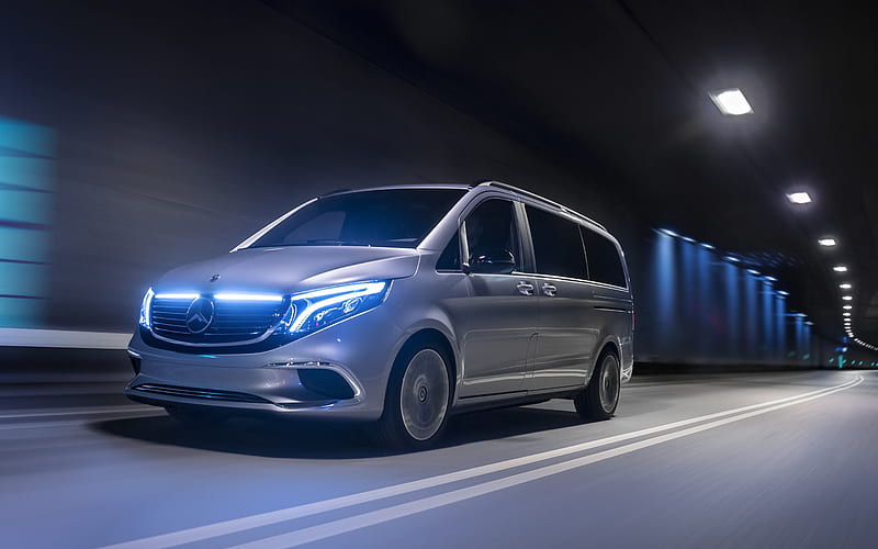 Mercedes-Benz EQV, 2019, electric minibus, electric V-class, luxury van, V-Class concept, electric vans, electric cars, Mercedes, HD wallpaper