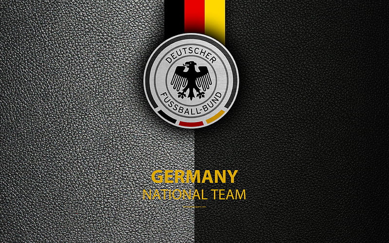 Germany national football team leather texture, emblem, logo, football, Germany, Europe, HD wallpaper