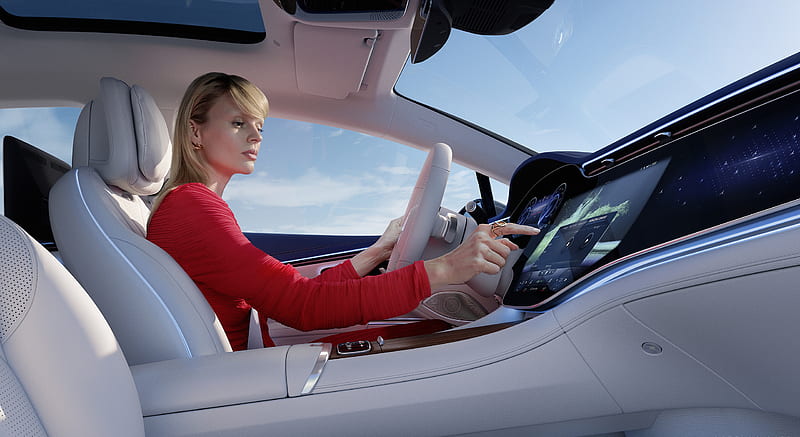2022 Mercedes-Benz EQS Mercedes-EQ, EQS 450+; Stromverbrauch kombiniert: 19,1-16,0 kWh/100 km; CO2-Emissionen: 0 g/km* ..Mercedes-EQ, EQS 45 , car, HD wallpaper