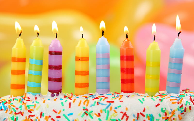candles for caramelie, colorful, fire, flame, celebration, birtay, candles, HD wallpaper
