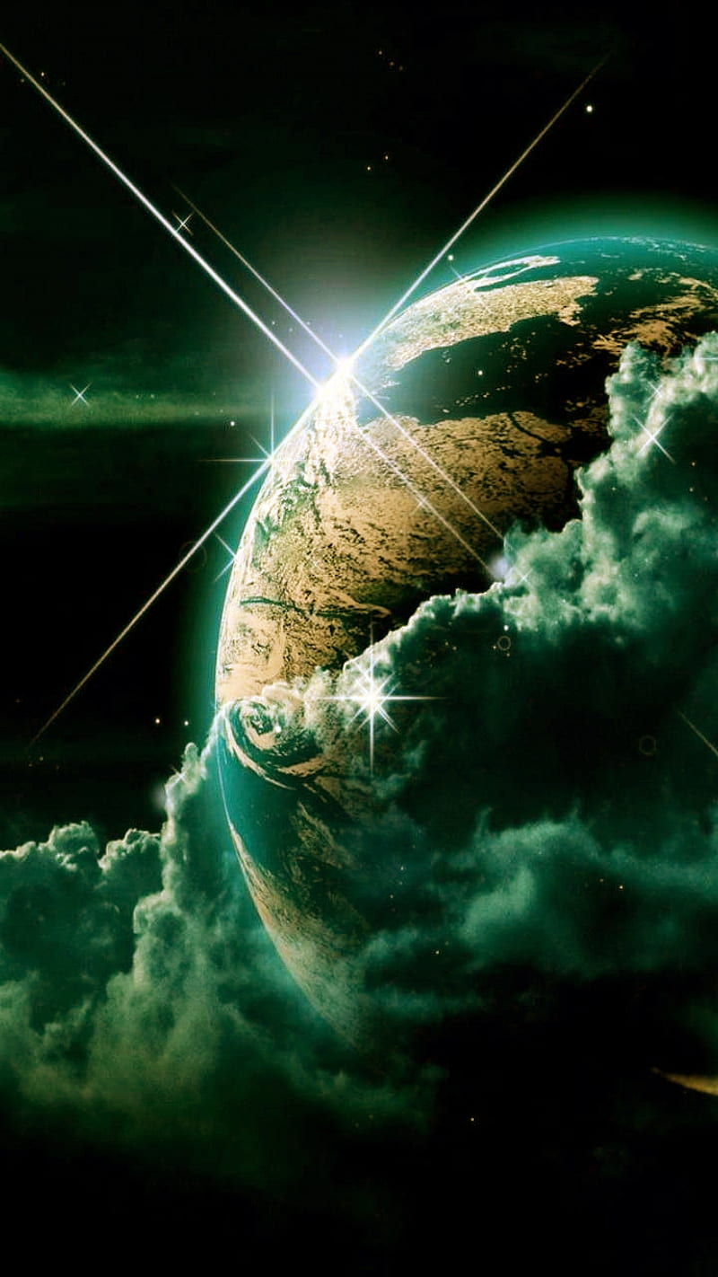 Earth, space, effect, star, HD phone wallpaper