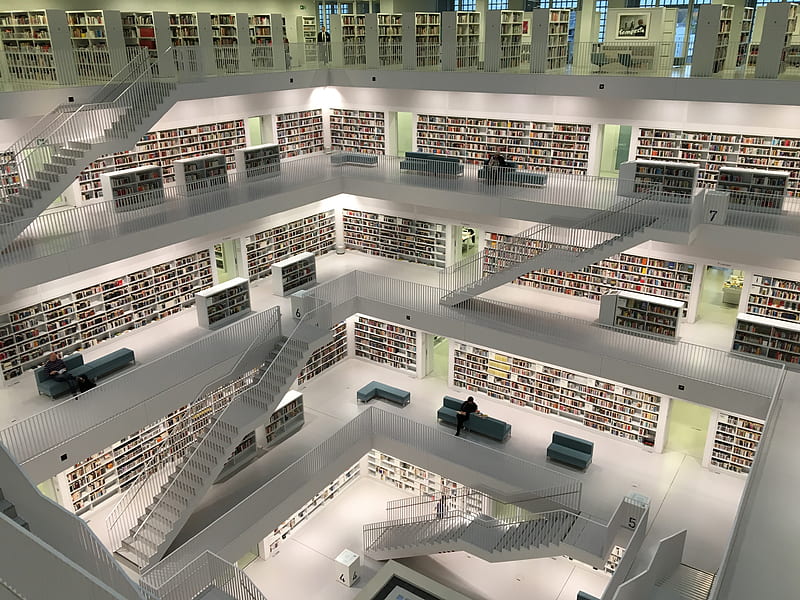 5-story library building, HD wallpaper
