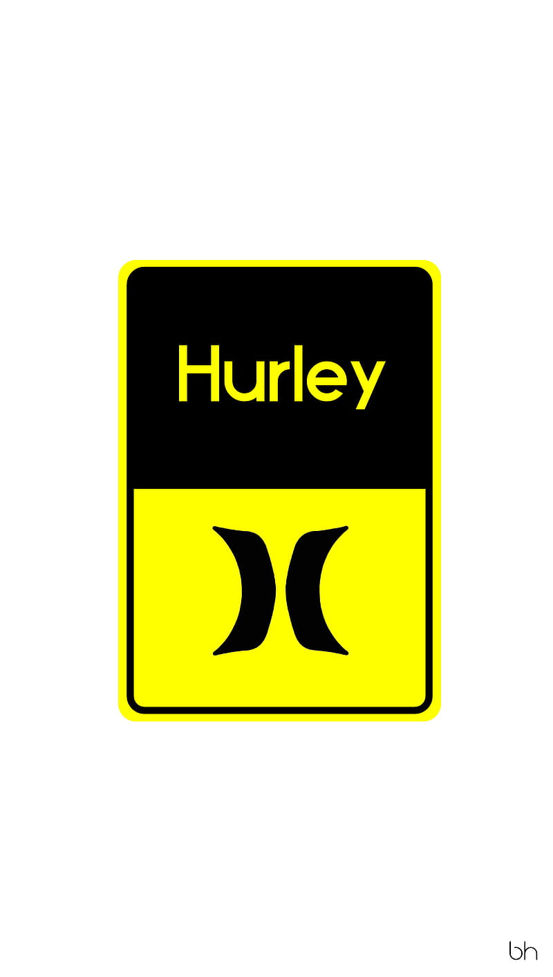 Hurley Logo Wall, black, board yellow, HD phone wallpaper