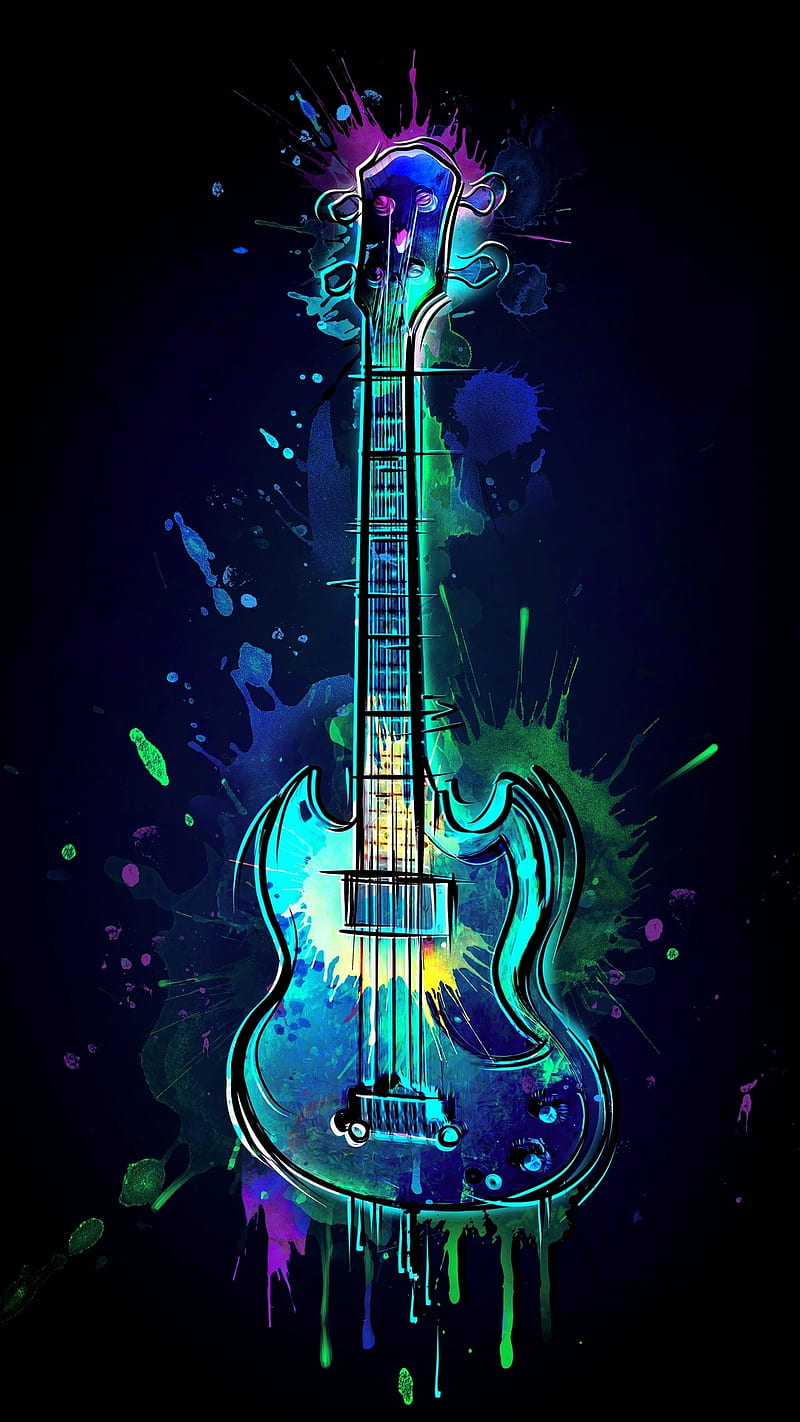 Guitar Colors, cores, guitarra, HD phone wallpaper