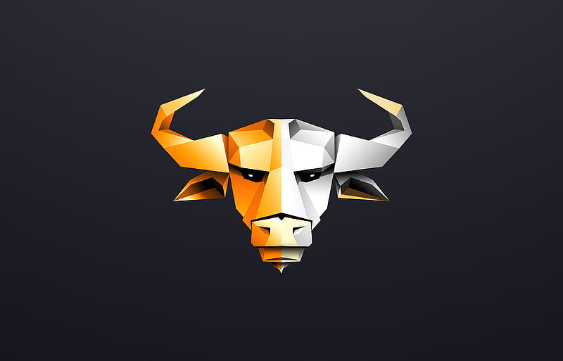 Bull Minimal , bull, minimalism, minimalist, artist, artwork, digital-art, HD wallpaper