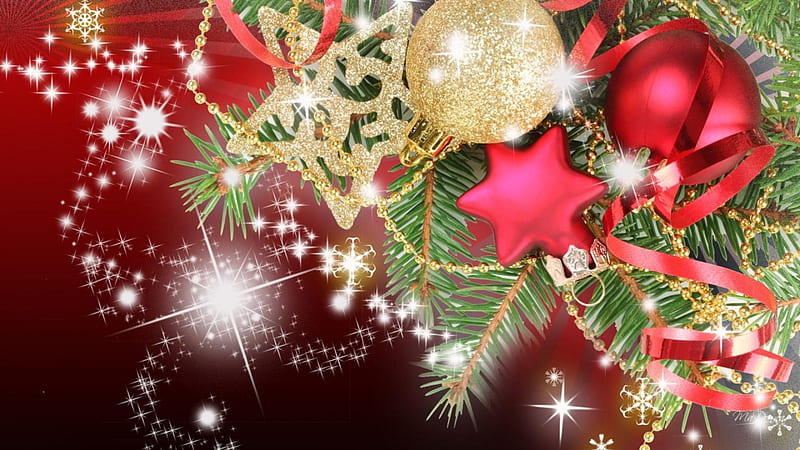 Christmas Time, ornaments, balls, star, glitter, HD wallpaper | Peakpx