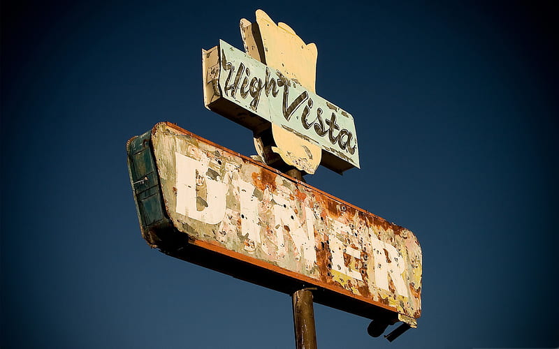 diner sign-LOMO style graphy, HD wallpaper