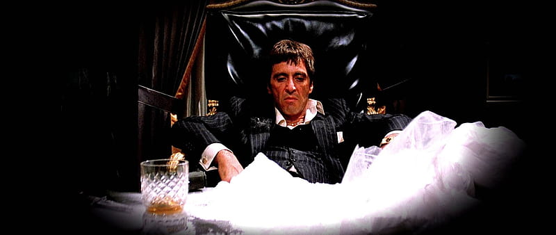 Al Pacino - Scarface, Tony Montana, movie, office, Drink, film, 1983, Al Pacino, Classic, Scarface, Legendary, Whiskey, acting, actor, HD wallpaper