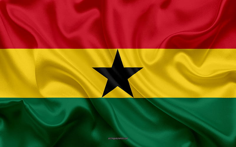 Flag of Ghana silk texture, Ghana flag, national symbol, silk flag, Ghana, Africa, flags of African countries, HD wallpaper