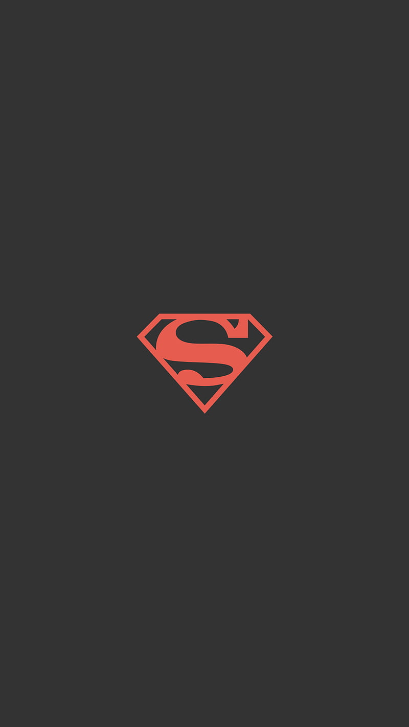 Superman, 2018, black, dark, flat, hero, minimal, red, HD phone wallpaper