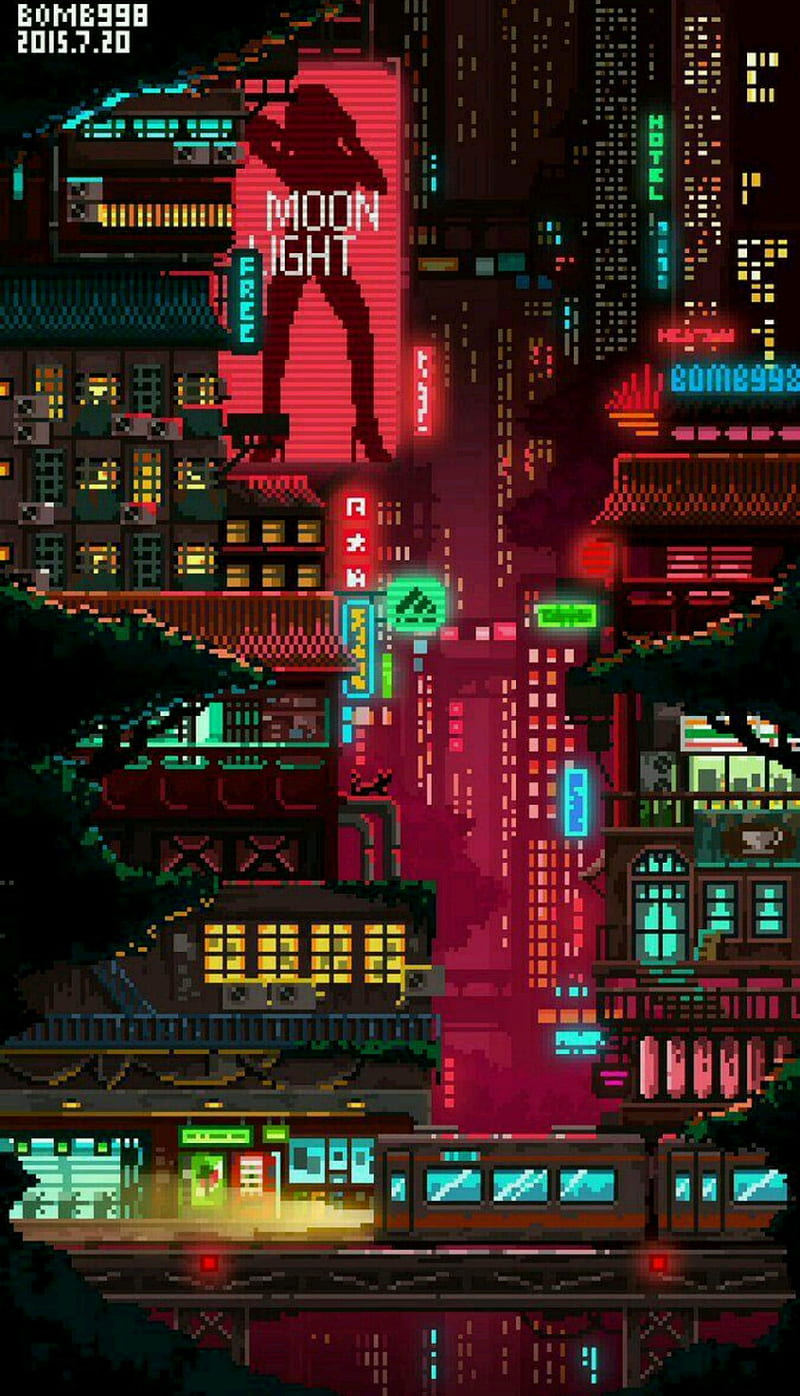 Download 8 Bit Neon City for desktop or mobile device. Make your device  cooler and more beautiful.