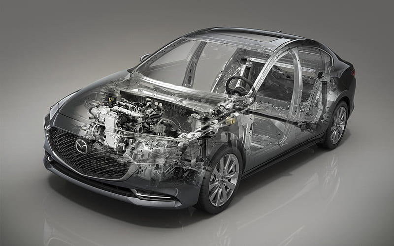 Mazda 3, 2020, car structure, scheme, car body structure, new mazda 3, japanese cars, HD wallpaper
