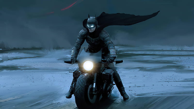 The Batman On Batcycle , the-batman, superheroes, movies, 2021-movies, artwork, HD wallpaper