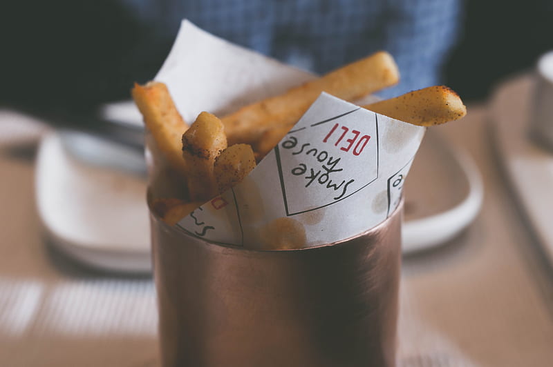 French fries on contianer, HD wallpaper