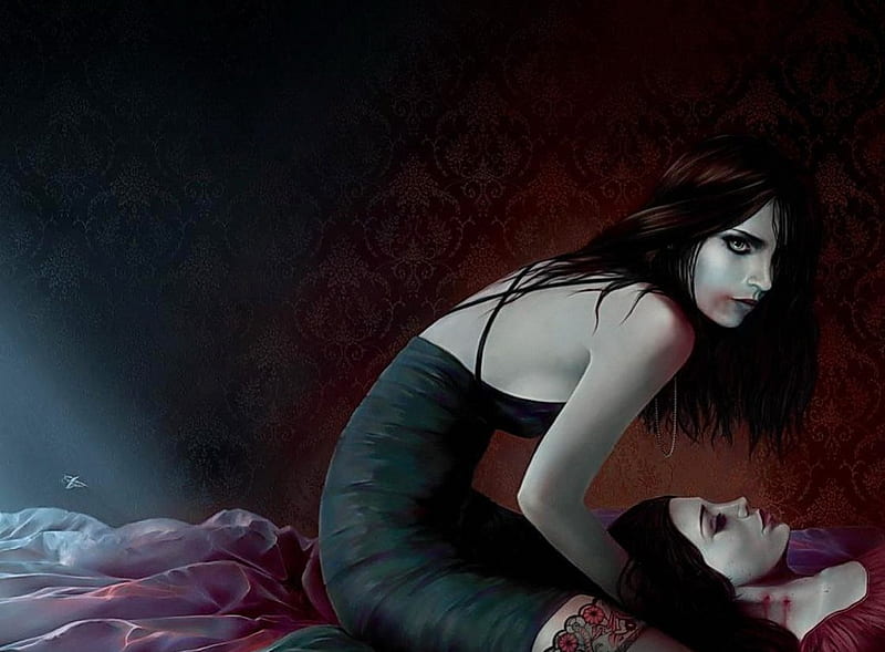 Vampire night, fantasy, vampire, woman, dark, HD wallpaper | Peakpx