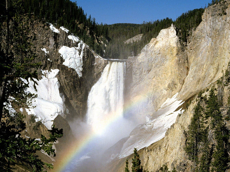 Colors, Lower Falls, Yellowstone National Park, colors, lower falls, national park, yellowstone, HD wallpaper