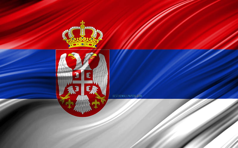 Serbian flag, European countries, 3D waves, Flag of Serbia, national symbols, Serbia 3D flag, art, Europe, Serbia, HD wallpaper