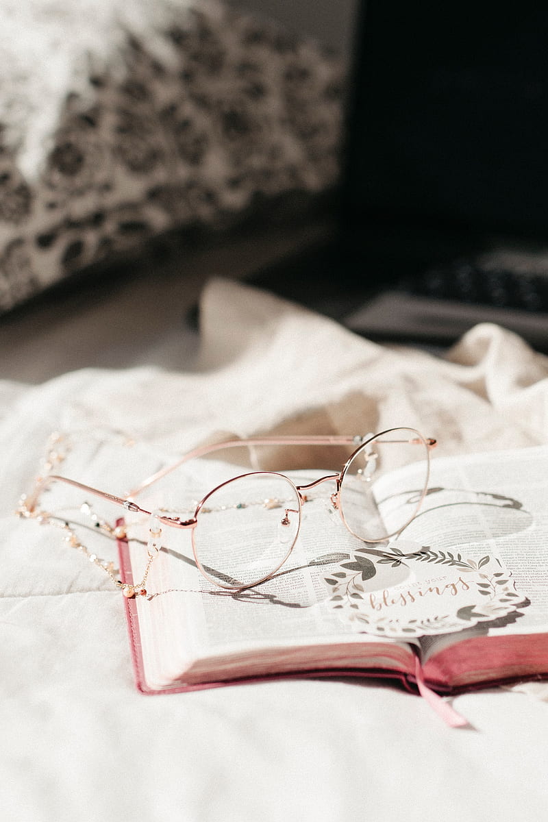 glasses, book, cloth, white, HD phone wallpaper