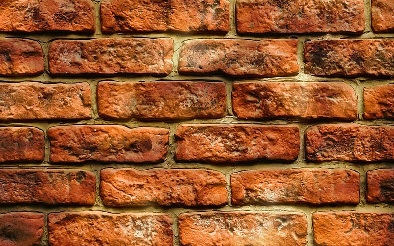 brown brickwall, macro, brown bricks, bricks textures, brown bricks wall, bricks, wall, brown bricks background, brown stone background, HD wallpaper