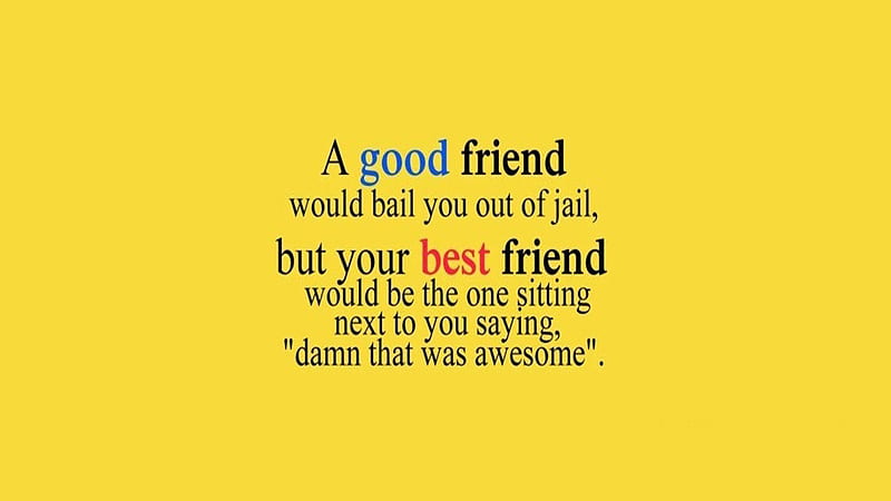 A Good Friend Would Bail You Out Of Jail But Your Best Friend Would Be