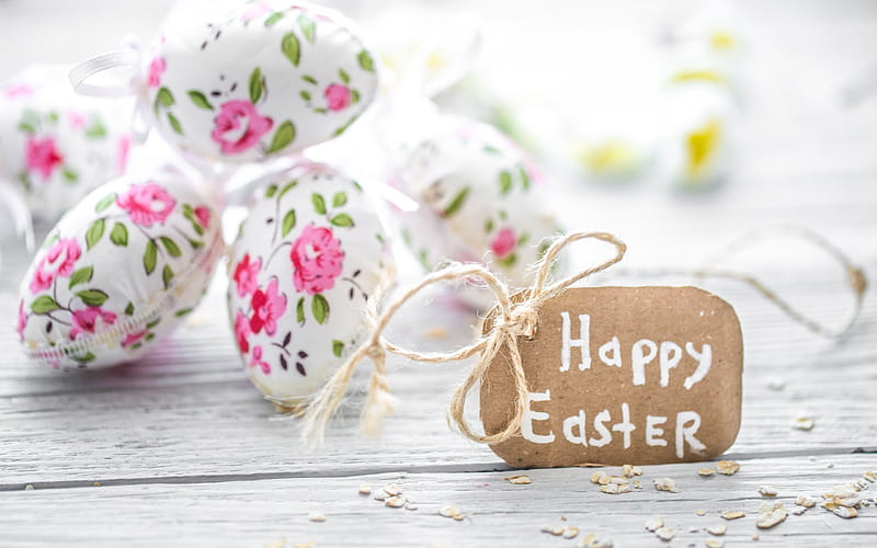 Happy Easter, spring holidays, religious holidays, Easter eggs, spring, HD wallpaper
