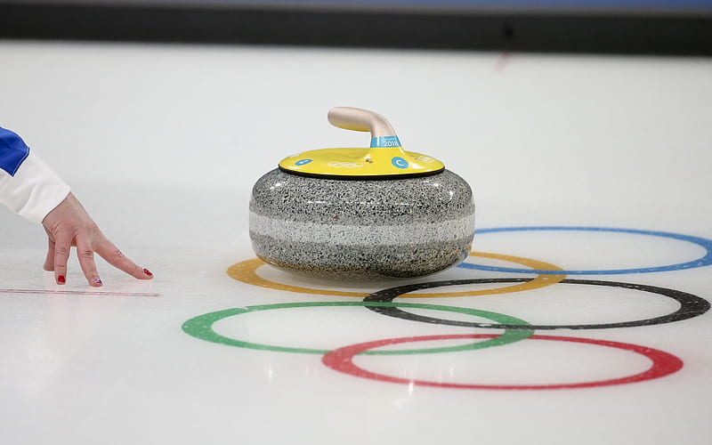 curling, playing on ice, winter sports, olympic games, granite stone for curling, HD wallpaper