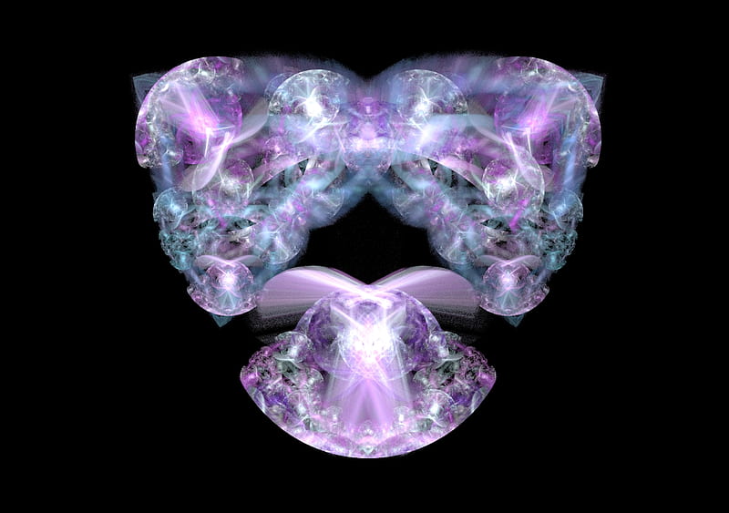 Purple and blue shape fractal, purple, fractal, fractals, lavender, blue, HD wallpaper
