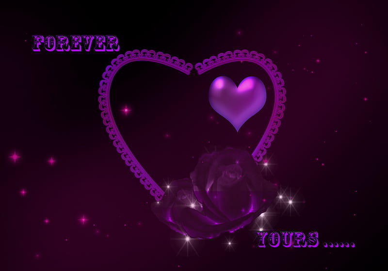 I am forever yours, him, her, couples, love, siempre, roses, corazones,  sparkles, HD wallpaper
